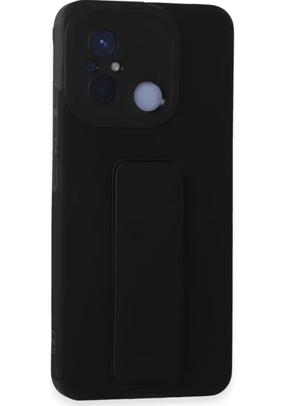 Newface Xiaomi Redmi 12c Kılıf Mega Standlı Silikon - Siyah