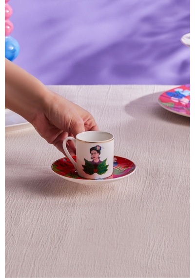 Karaca  Frida Kahve Fincanı Ve Tabağı Kırmızı 90 Ml