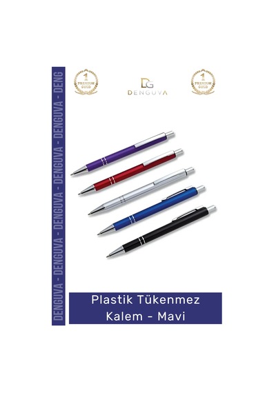 Kalem Promosyon Logo Baskılı Kaliteli Ergonomik Şık Ofis Gereci Plastik Tükenmez Kalem Mavi