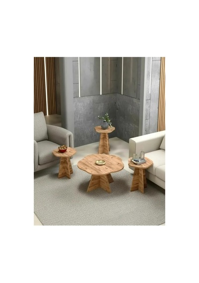 Sardunya Zigon+orta Sehpa Set Atlantik Çam