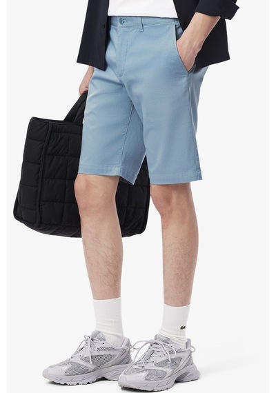Lacoste Men's Slim Fit Bermuda Shorts Erkek Dar Kesim Pamuk Bermuda Şort Mavi
