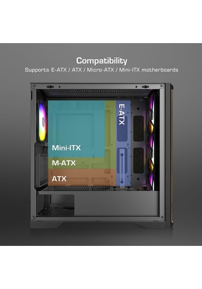 Agos Max Black Mid-tower Pc Kılıfı Siyah