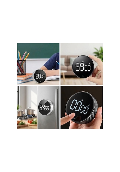 Manyetik Mutfak Lcd Dijital Zamanlayıcı Siyah