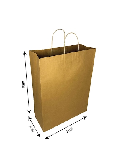 Burgu Saplı Karton Çanta 31x12x41 25 Adet Diğer