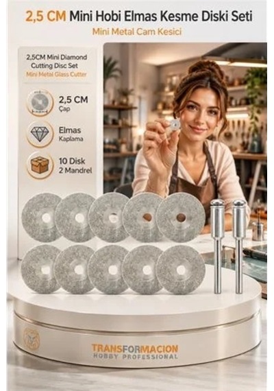 10 Adet 25 Mm Elmas Kesici Disk Seti, Mini Cam Metal Ahşap Kesme Ucu Model 2