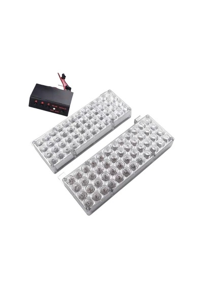 Flaşlı ikaz lambası 96 led kırmızı kırmızı / LAPA19-4