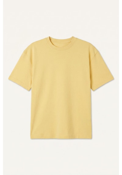 Defacto %100 Pamuk Oversize Bisiklet Yaka Kısa Kollu Basic Erkek Çocuk Tişört. G6486a826auyl506 Sarı-yl506