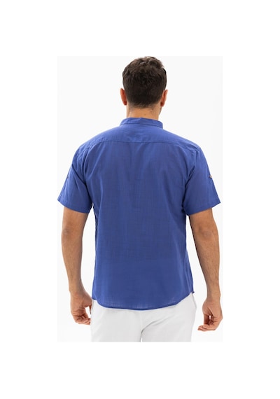 Kısa Kol Şile Bezi Bodrum Erkek T-shirt Saks 3050 Saks Mavi