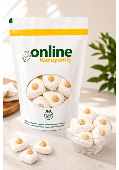 Lokum Fındıklı Beyaz - 250 Gr