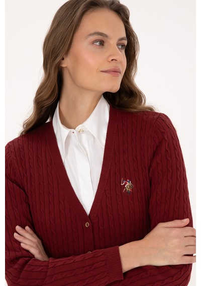 U.s. Polo Assn. Kadın Bordo Hırka Triko 50317841-vr014 Bordo