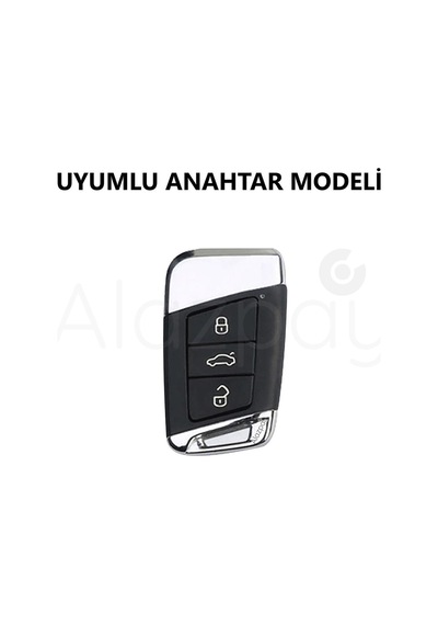 Volkswagen Passat Golf Arteon Tiguan Tpu Anahtar Kılıfı Gümüş Siyah