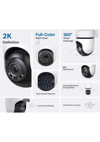 Tp-link Tapo 2k Dış Mekan Pan/tilt Güvenlik Wi-fi Kamera, Ip65 Ha