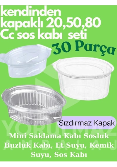 Mega Fırsat 20-50-80 Cc Sızdırmaz Sos Kabı Seti 10 Ar Adet Toplam 30 Adet