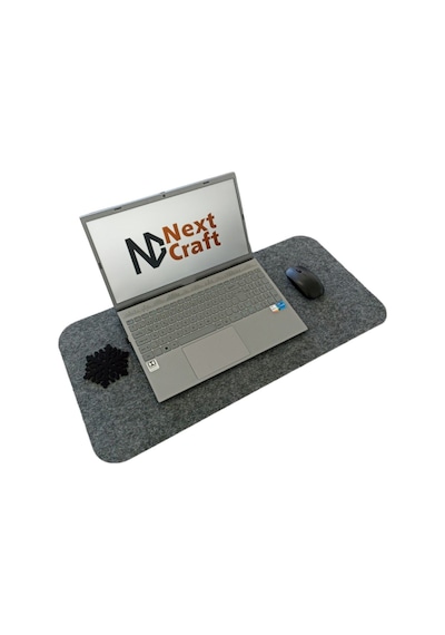 Çalışma Masası Düzenleyici Keçe Bilgisayar Mouse Pedi Masa Üstü Düzenleyici Mat 70x32 Cm K. Gri