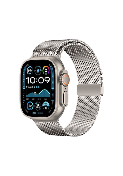 Apple Uyumlu Watch  Ultra 49mm Mkst Krd-121 Metal Hasır Kordon-starlight