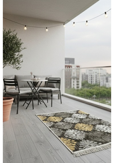 Modern Desenli Çift Taraflı İnce Hafif Makinede Yıkanabilir Pratik Kullanım Günlük Kullanıma Uygun Kilim Renkli
