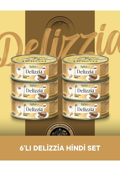 Reflex Plus Delizzia Yetişkin Hindi Etli Pate Kedi Maması 6x85 Gram