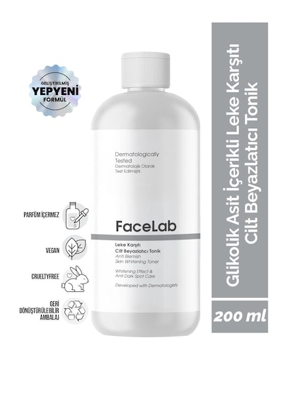 Facelab Leke Karşıtı Cilt Aydınlatıcı ve Beyazlatıcı Tonik 200 ML
