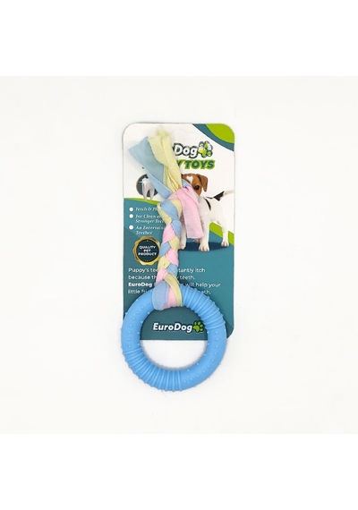 Techmrt Eurodog Puppy Toys Mavi Halka Diş Kaşıma Oyuncağı