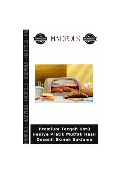 Premium Tezgah Üstü Hediye Pratik Mutfak Hasır Desenli Ekmek Saklama Diğer