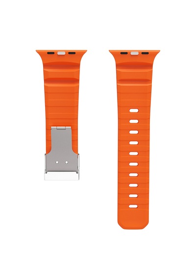 Apple Uyumlu Watch 10 46mm Zore Krd-145 Metal Tokalı Silikon Kordon
