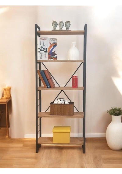 Dekoratif Ahşap Raflı Metal Kitaplık Çok Amaçlı 5 Raflı Dolap Matkapsız Kolay Kurulum Çok Renkli Dekoratif Ahşap Raflı Metal Kitaplık Çok Amaçlı 5 Raflı Dolap Matkapsız Kolay Kurulum Çok Renkli