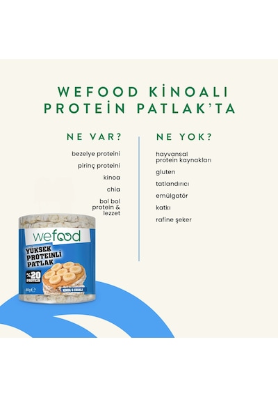 Wefood Kinoalı Protein Patlak 80 G 3'lü 8683347037742