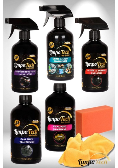 Limpotech Seti7ürünlü Lastik Parlatıcı Torpido Parlatıcı Detaylı Iç Temizleyici Şampuan Araçbakımset
