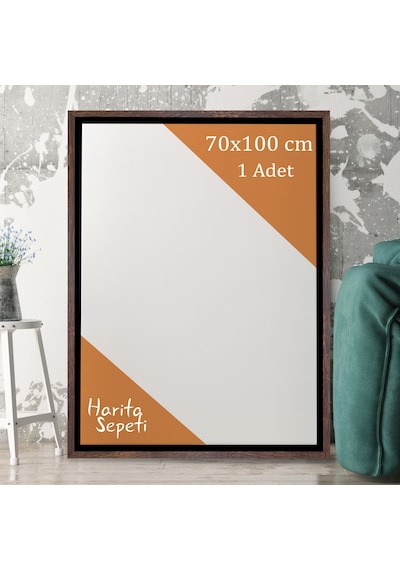 Kahverengi Çerçeveli Tuval 70 x 100 CM Yatay & Dikey Profesyonel %100 Pamuk Boş Tablo