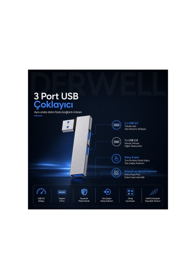 Yeni 2026 3 Port Şık Minimalist Metal Gövde Usb Çoklayıcı Hub Laptop Bilgisayar Telefon İçin Kompakt Taşınabilir Çoklu Bağlantı Aparatı Aşırı Akım Ve Kısa Devre Korumalı Akıllı Hub Hızlı Data Aktarımı