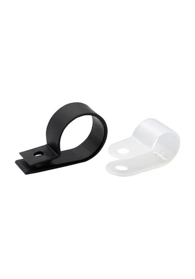 30Mm R Tipi Kelepçe Plastik - Kablo Klipsi- Kablo Toplayıcı 10'Lu Siyah 10 Adet N11.55