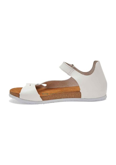 Comfortfusse Daisy - Kadın Ortopedik Hakiki Deri Sandalet Beyaz