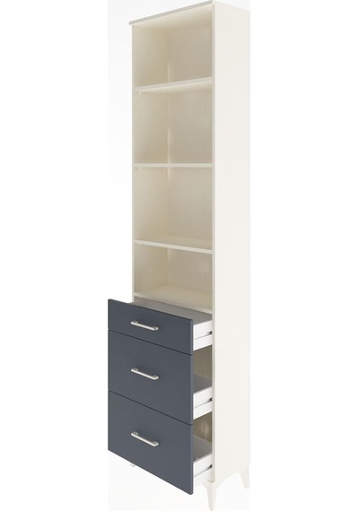 Arges Dolap 4 Raflı 3 Çekmeceli 60x30x243 Aytaşı-antrasit Aytaşı