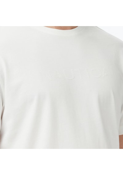 Nautica Regular Fit Baskılı Erkek T-shirt V65343t Beyaz
