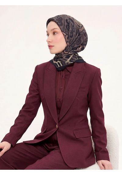 Silk Home Dört Mevsim Antik Motif Viskon Velora Eşarp 6421 Koyu Lacivert