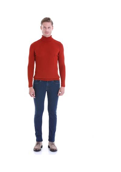 Hatemoğlu Oranj Regular Fit Düz Balıkçı Yaka Triko Yün Kazak Turuncu Hatemoğlu Oranj Regular Fit Düz Balıkçı Yaka Triko Yün Kazak Turuncu