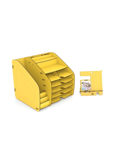 Fx-xl Modest - 6 Renk - A4 Evrak Rafı Masaüstü Organizer Sarı - 39484074 Sarı