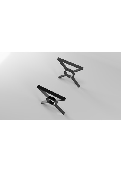 Ortası Yuvarlak X Model Metal Ayak Seti Siyah Metal Masa Ayağı