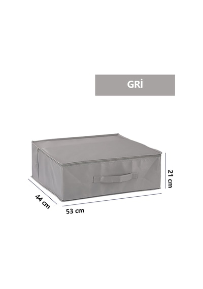 5'li Set 53 X 44 X 21 Cm Baza Altı & Dolap İçi Organizer, Yorgan & Yastık Düzenleyici Hurç Gri