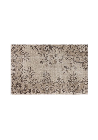 El Dokuması Vintage Yün-pamuk Bej Halı 3561 175 X 270 Cm