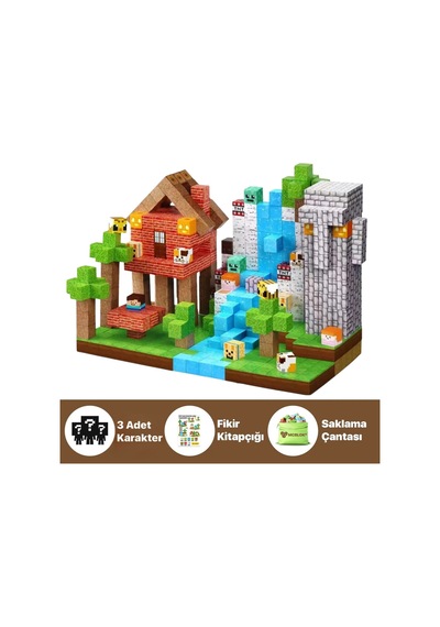 Minecraft Manyetik Küp Blok Orman Temalı Yapı Taşı 150 Parça