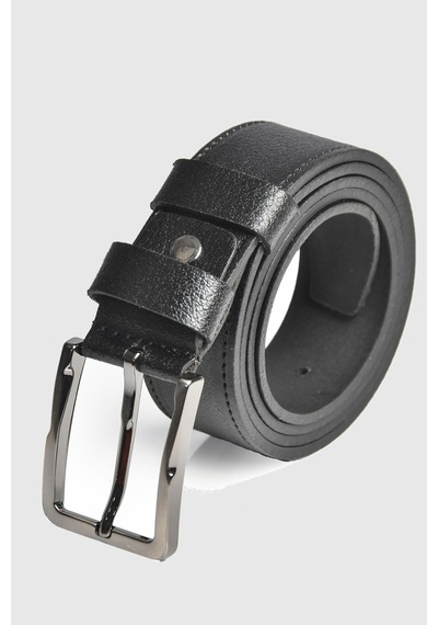 Deepsea Erkek Siyah %100 Hakiki Deri 3,5 Cm Klasik Kemer Kumaş Pantolon Kemeri 2502636 Siyah