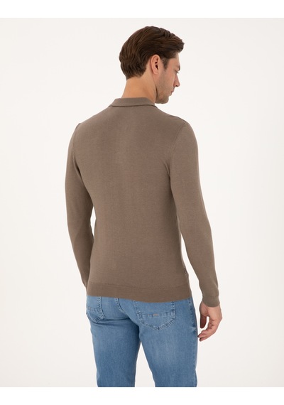 Pierre Cardin Erkek Vizon Kazak /triko 50314189-vr174 Vizon