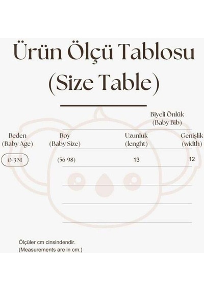 3lü Biyeli Bebek Önlüğü 0-3 Ay Model 7