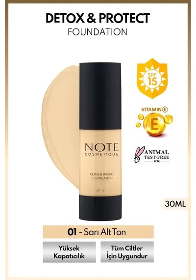 Detox Protect Canlandırıcı Fondöten - 01 Beige Diğer