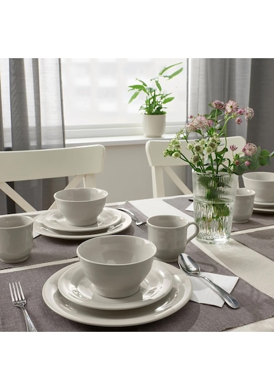 16 Parça Sandskädda Yemek Takımı 4 Kişilik Meridyendukkan Toprak Ton Bej Renk Rustik Set-stoneware