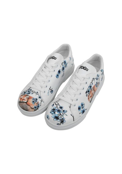 Kadın Vegan Deri Beyaz Günlük Sneakers - Stay Clever Tasarım Çok Renkli