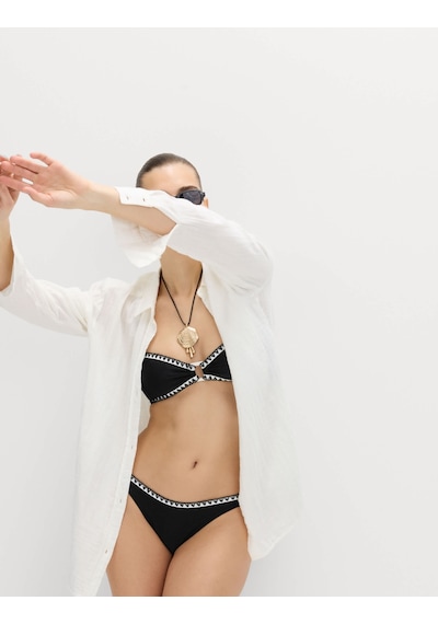 Marks & Spencer Dikiş Detaylı Yüksek Bel Bikini Altı Siyah Mix