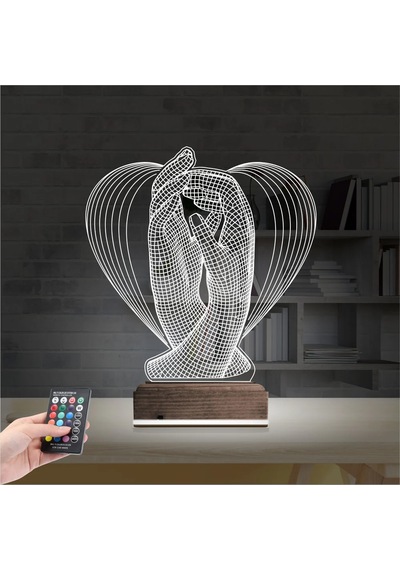 Luvivia Kalp El Sevgiliye Hediye 3d Lamba - Masa Gece Lambası