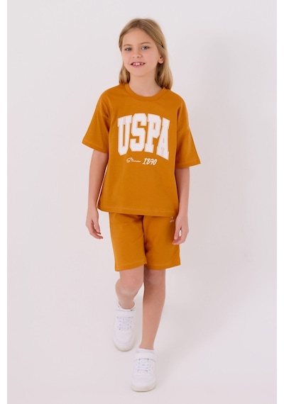 U.S. Polo Assn. Kız Çocuk Kiremit Bermuda Takım 5274-43717 Kiremit